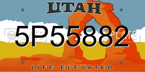 5P55882 Utah License Plate