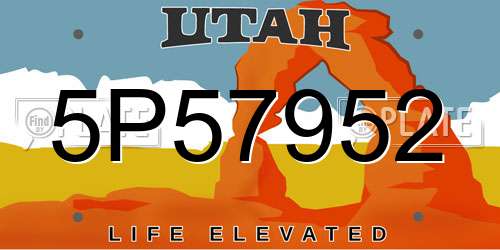 5P57952 Utah License Plate