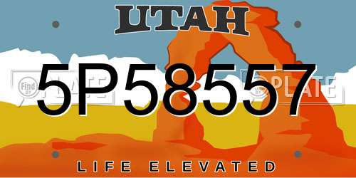 5P58557 Utah License Plate