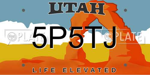5P5TJ Utah License Plate