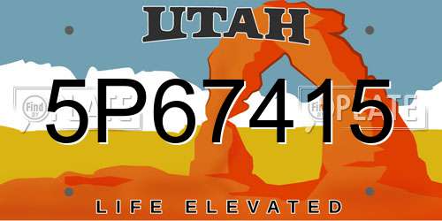 5P67415 Utah License Plate