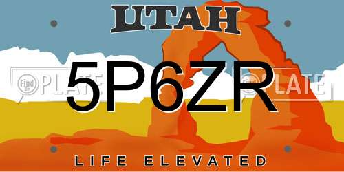 5P6ZR Utah License Plate