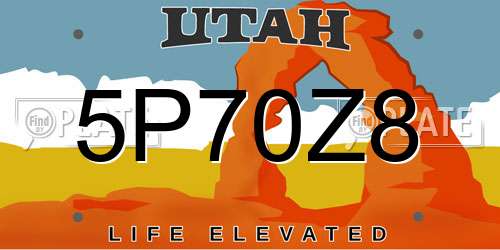5P70Z8 Utah License Plate