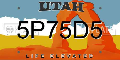 5P75D5 Utah License Plate