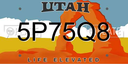 5P75Q8 Utah License Plate
