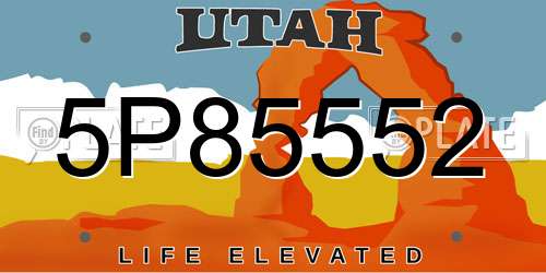 5P85552 Utah License Plate