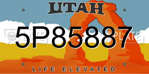 5P85887 Utah License Plate