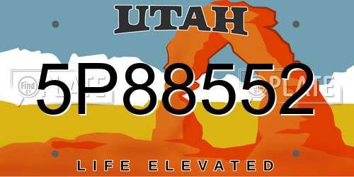 5P88552 Utah License Plate