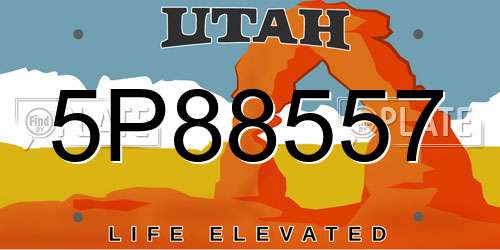 5P88557 Utah License Plate