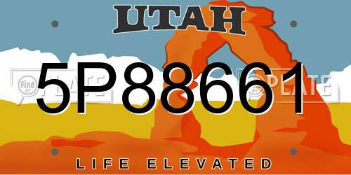 5P88661 Utah License Plate