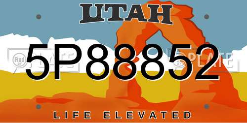 5P88852 Utah License Plate