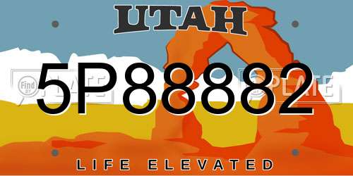 5P88882 Utah License Plate