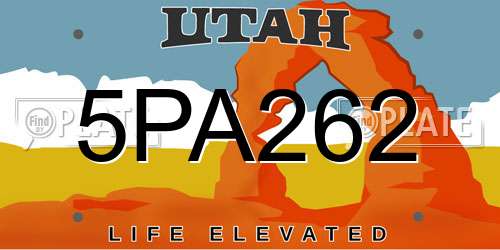 5PA262 Utah License Plate