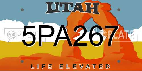 5PA267 Utah License Plate