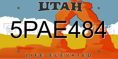 5PAE484 Utah License Plate