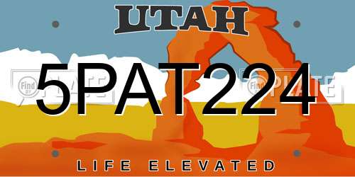 5PAT224 Utah License Plate