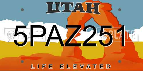 5PAZ251 Utah License Plate