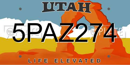 5PAZ274 Utah License Plate