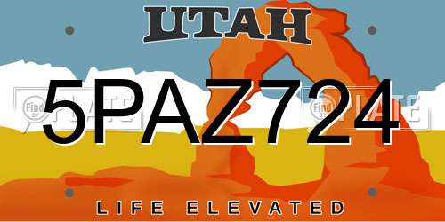 5PAZ724 Utah License Plate