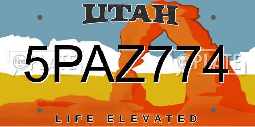 5PAZ774 Utah License Plate