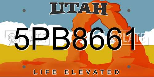 5PB8661 Utah License Plate