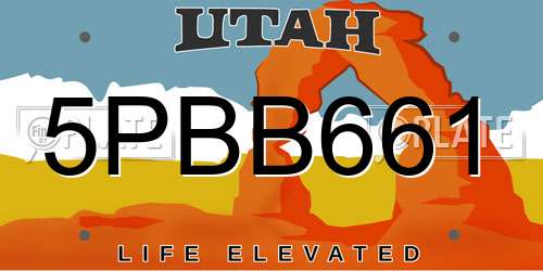 5PBB661 Utah License Plate