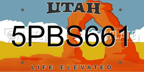 5PBS661 Utah License Plate
