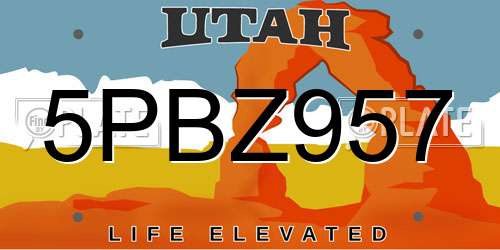 5PBZ957 Utah License Plate