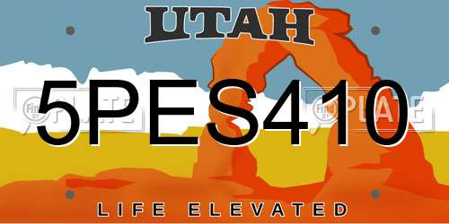 5PES410 Utah License Plate