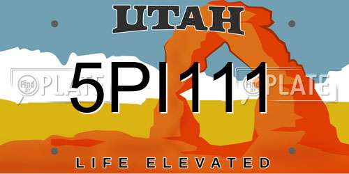 5PI111 Utah License Plate