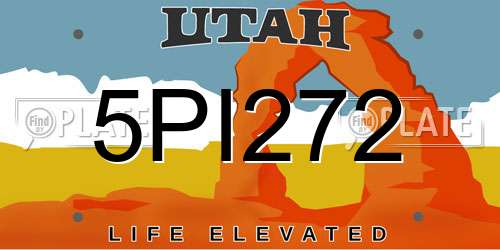 5PI272 Utah License Plate