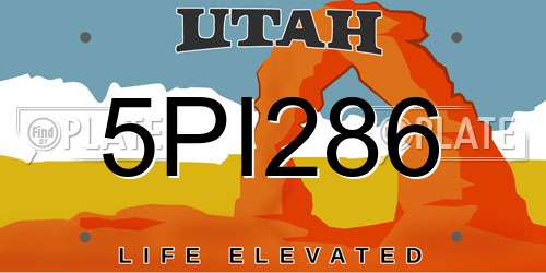 5PI286 Utah License Plate