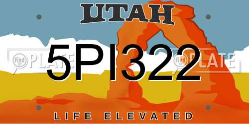 5PI322 Utah License Plate