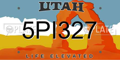 5PI327 Utah License Plate