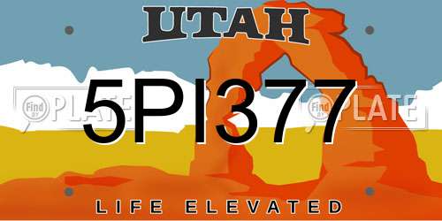 5PI377 Utah License Plate