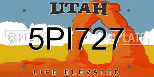 5PI727 Utah License Plate