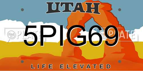 5PIG69 Utah License Plate