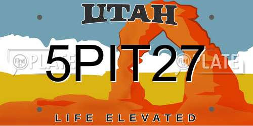 5PIT27 Utah License Plate