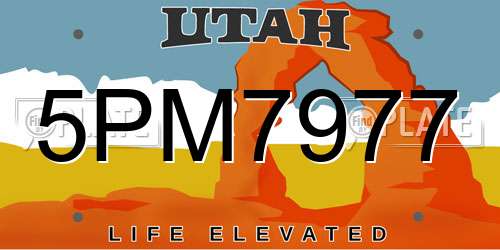 5PM7977 Utah License Plate