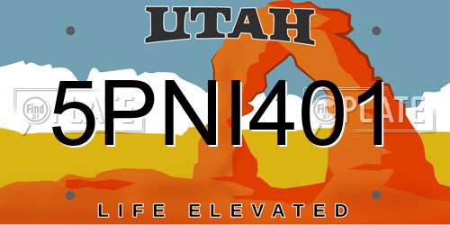5PNI401 Utah License Plate
