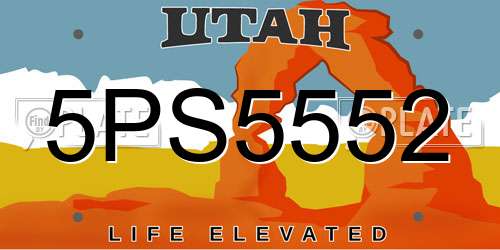 5PS5552 Utah License Plate