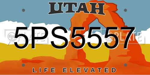 5PS5557 Utah License Plate