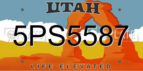 5PS5587 Utah License Plate