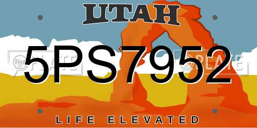 5PS7952 Utah License Plate