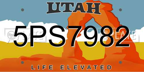 5PS7982 Utah License Plate