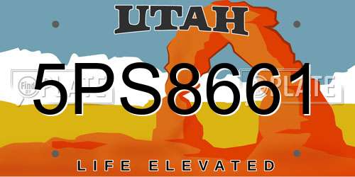 5PS8661 Utah License Plate