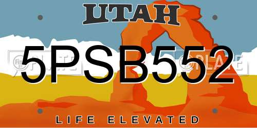 5PSB552 Utah License Plate