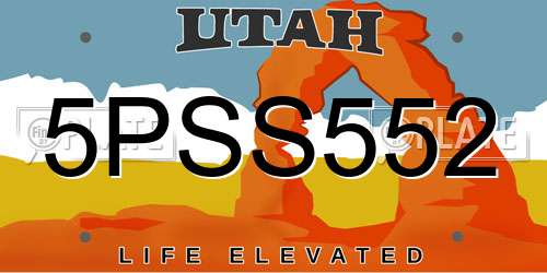 5PSS552 Utah License Plate
