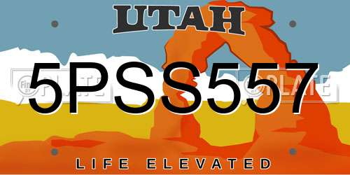 5PSS557 Utah License Plate