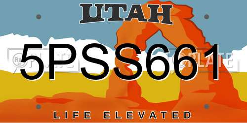 5PSS661 Utah License Plate